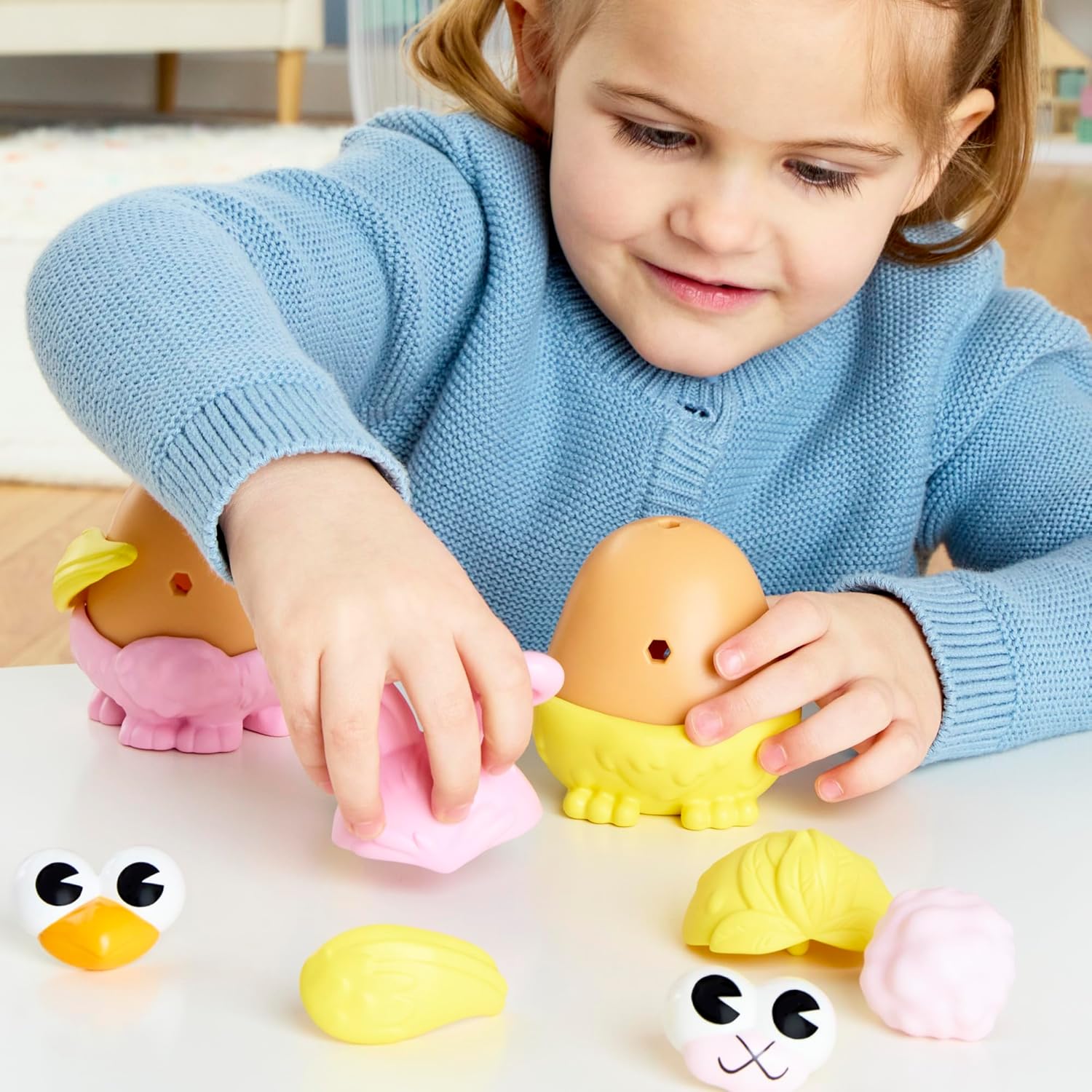 Potato Head Bunny & Chick Tots with 12 Mix and Match Pieces, Two 3-Inch Potato Bodies with 10 Accessories, Preschool Toys for Girls and Boys 2+ – Easter Basket Stuffers - Image 6