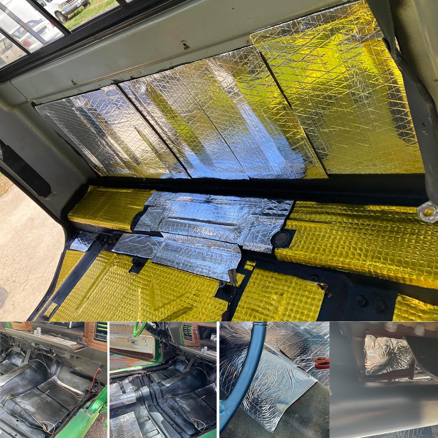 Car Heat Sound Deadening Insulation Mat - 197 Mil 10.76 Sqft Automobile Sound Deadening & Heat Insulation Material for Auto Hood Engine Roof Door and Trunk, Aluminum Foil Finish - Image 6