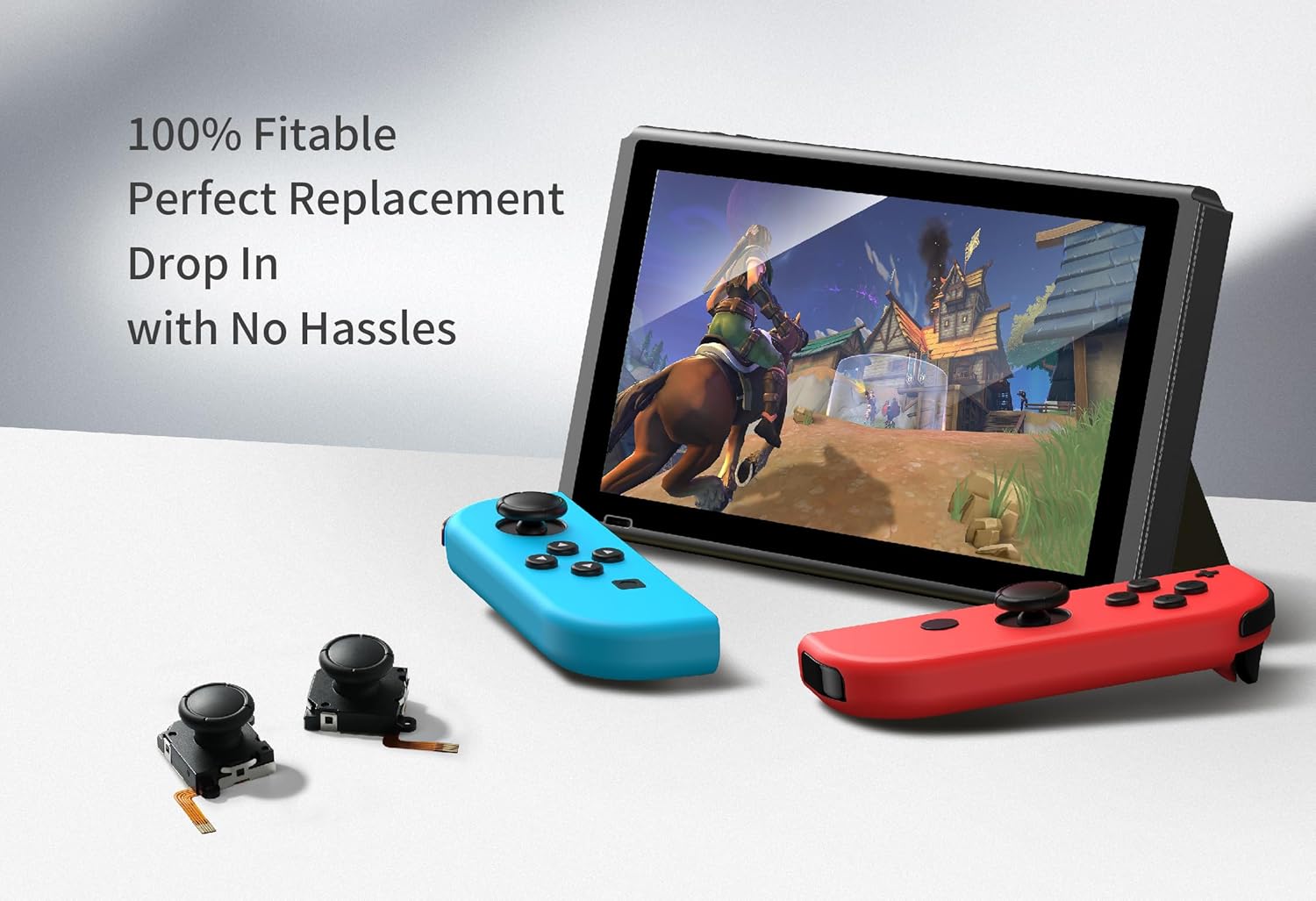 GuliKit Switch Joysticks Replacement, Updated Anti-Drift TMR Electromagnetic Joystick For Switch LCD/OLED Joy Con & Switch Lite, Analog Thumbstick Upgrade Kit With Multiple Color Stick Caps - Image 4
