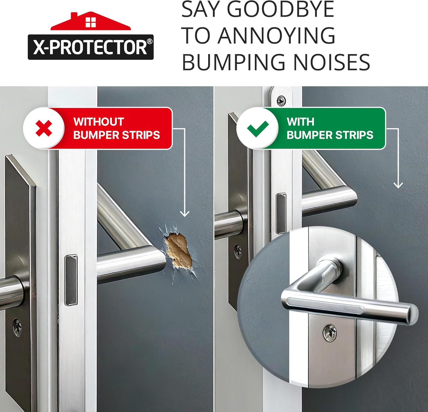 X-Protector Cabinet Door Bumper Strips - 40 PCS - Clear Door Silencer - Premium Cabinet Door Bumpers - Soft Door Slam Stopper - Multi-Purpose Bumpers for Cabinet Doors, Chair Backs, and More! - Image 4