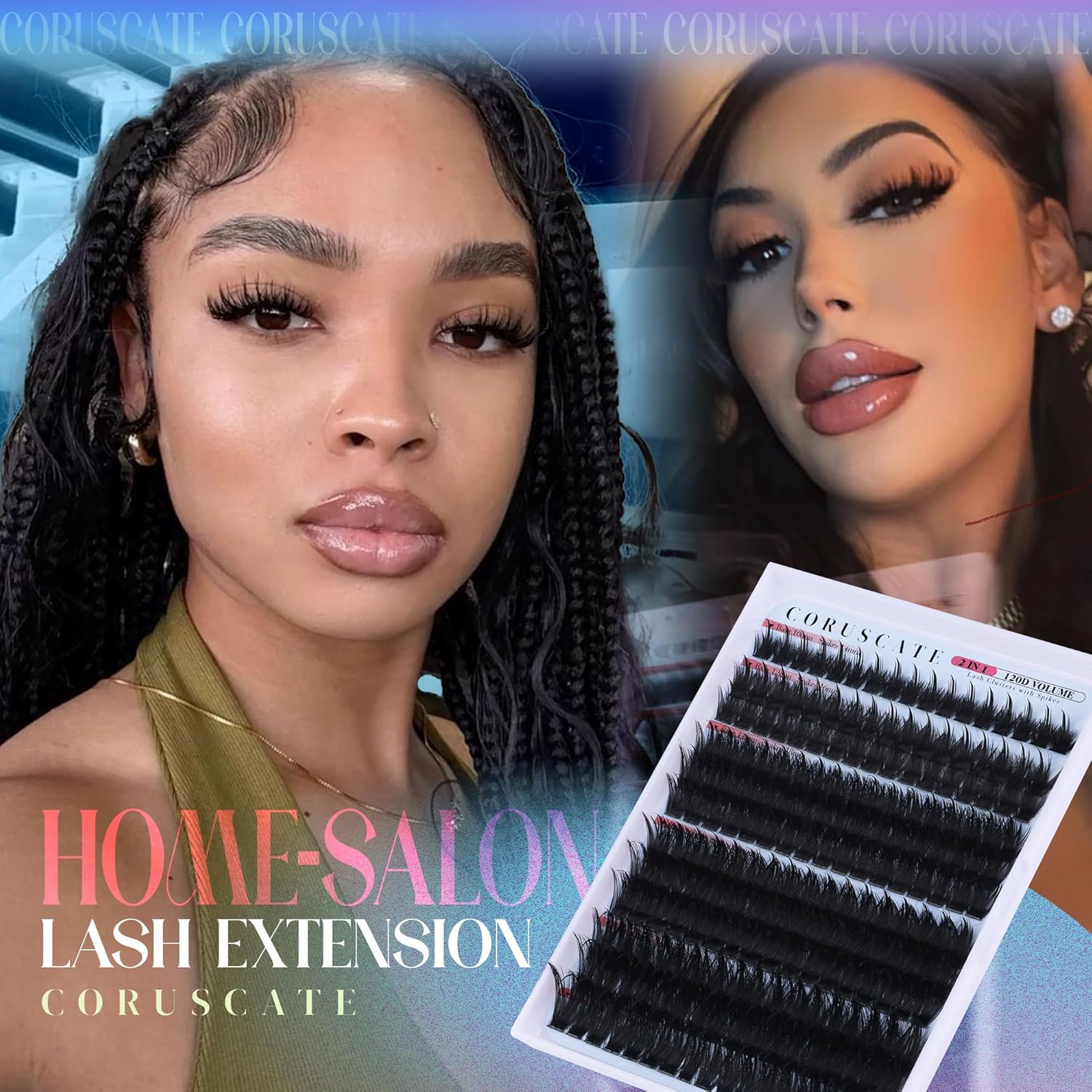 CORUSCATE Spiky Lash Clusters Wispy Cluster Eyelash Extensions Mink Strip Lashes 120D Volume Mega Style Spikes Eyelashes Manga Individual Lashes Clusters Salon Look Fairy Lash Extension - Image 8