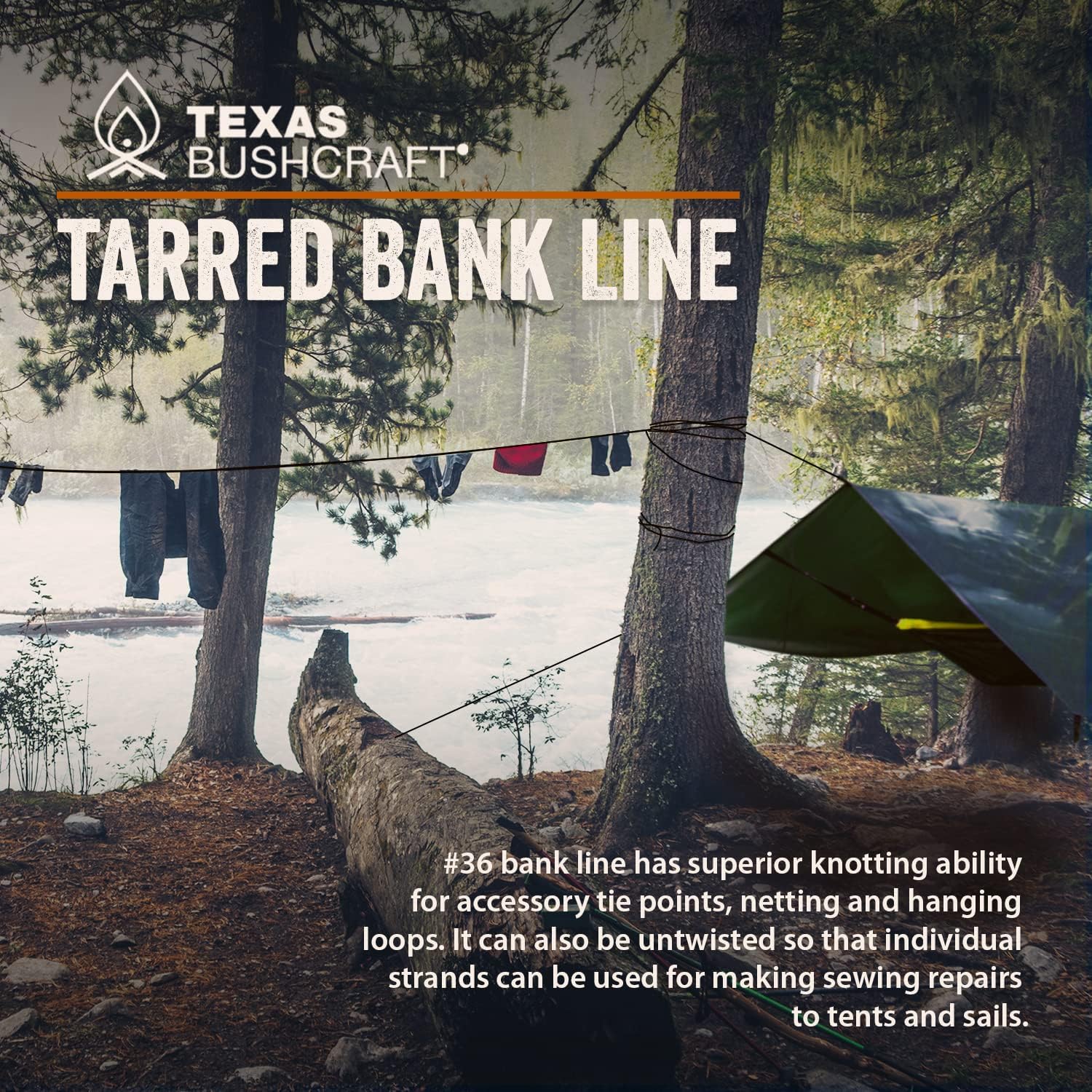 Texas Bushcraft Tarred Bank Line Twine - #36 Black Nylon String for Fishing, Camping and Outdoor Survival – Strong, Weather Resistant Bankline Cordage for Trotline - Image 9