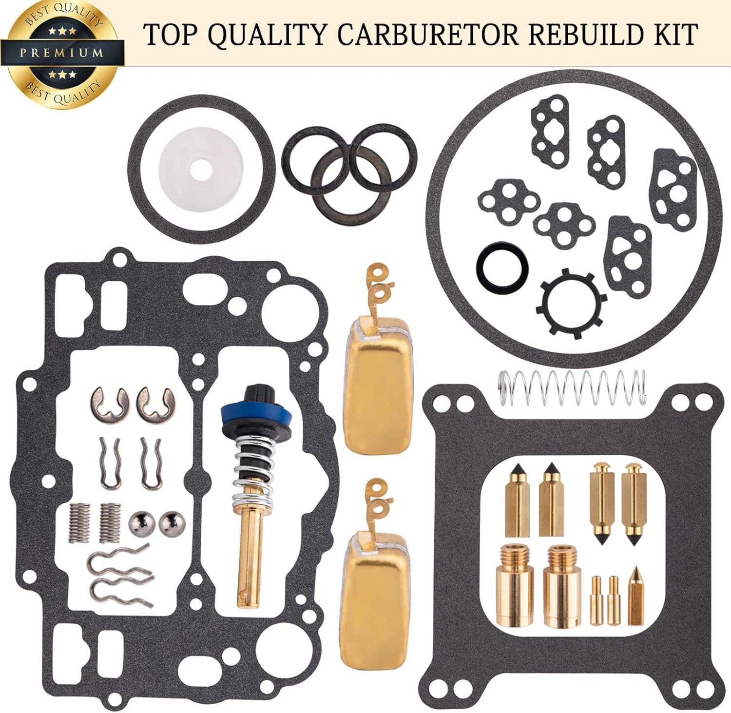 Carburetor Rebuild Kit Compatible with Edelbrock 1405 1406 1407 1408 1409 1410 1411, Carb Rebuild Kit for AFB 4 barrel 500 600 650 700 750 800 CFM Weber Marine # 809064 Carter 9000 series - Image 3