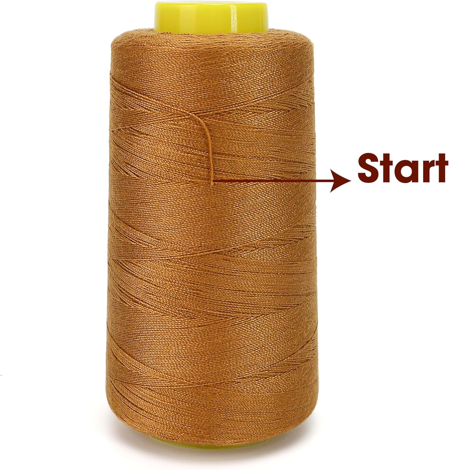 1500 Yards Jean Thread for Sewing Machine, Denim Thread 20s/2 Heavy Duty Strong Thick Bonded Cone Spools for Blue Jeans Shoes Bag Canvas Leather Nylon Hand Sewing 100% Polyester, Gold Color - Image 3