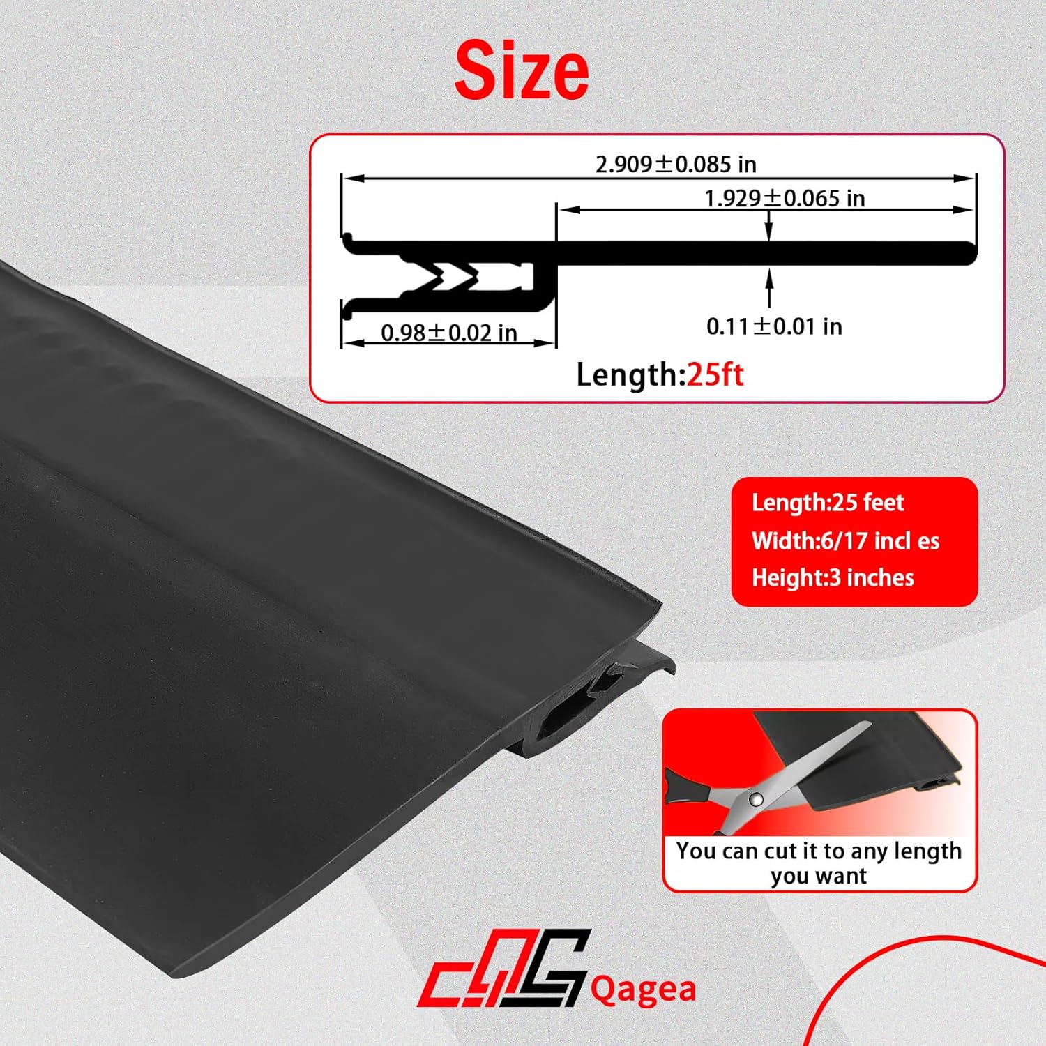 018-546 RV Slide Out Clip Rubber Seal Weather Stripping with 2 Wiper is Suitable for RV Camper Door Window Channel (25 Ft) - Image 2