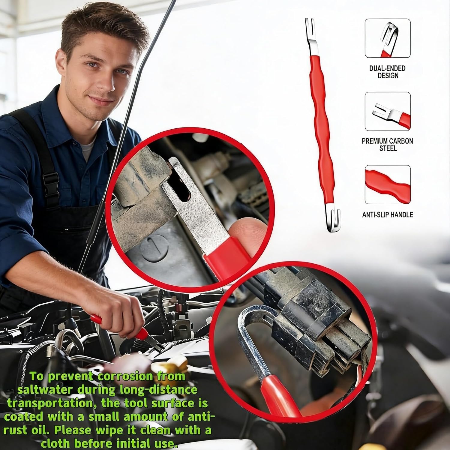 4-in-1 Automotive Clip Pliers Set, Electrical Disconnect & Connector Removal Tool Kit with Straight & 60° Angle Pliers, Separator & Hose Clamp Plier for Car Truck SUV Repair, Mechanics & DIY - Image 2