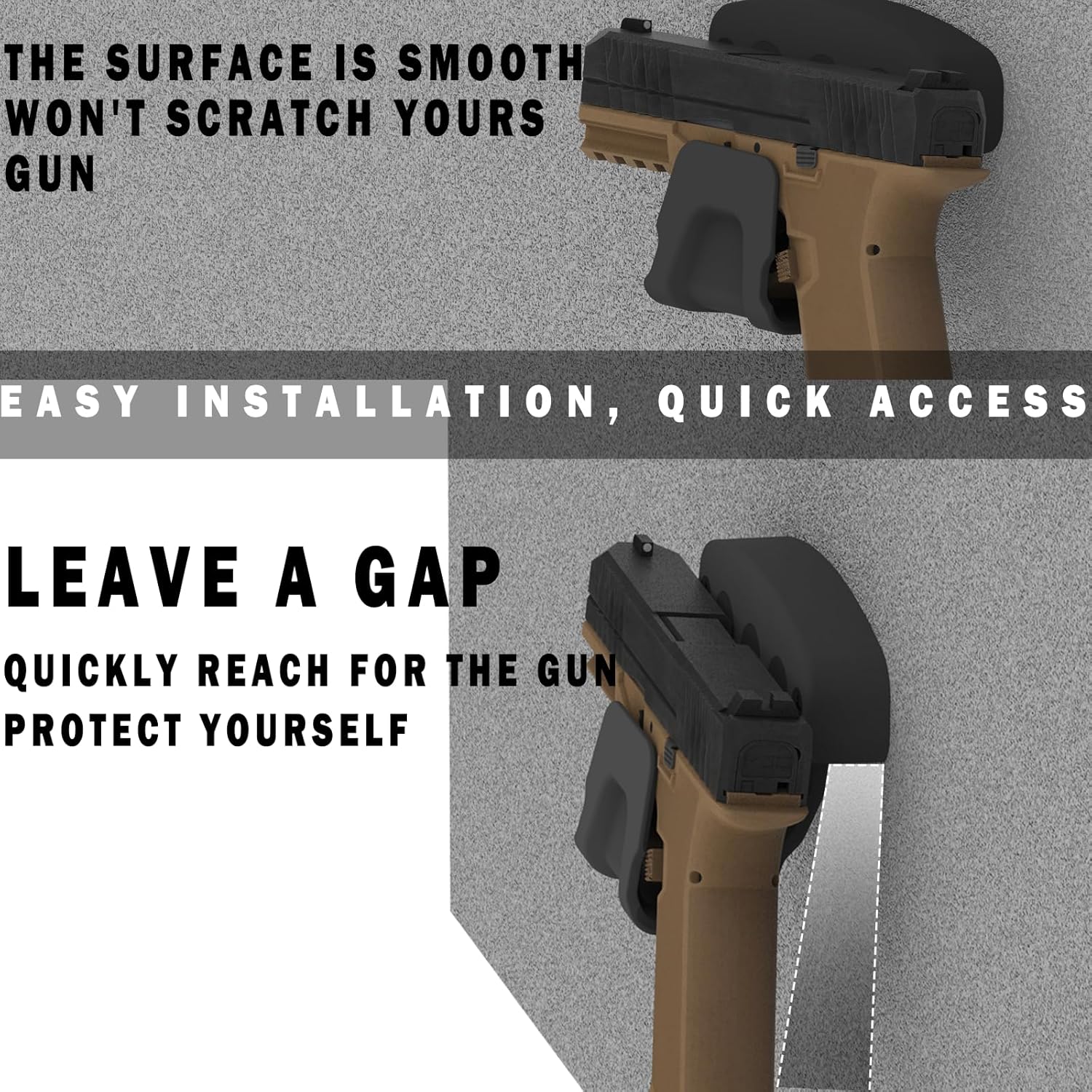 HEKAGURA Gun Magnet Mount, 45 lb Rating,Magnetic Gun Holster| Rubber Coated Gun Holder for Handgun, Shotgun, Rifles, Revolvers| Beside Holster, Using in Cars, Trucks, Wall, Desk - Image 7