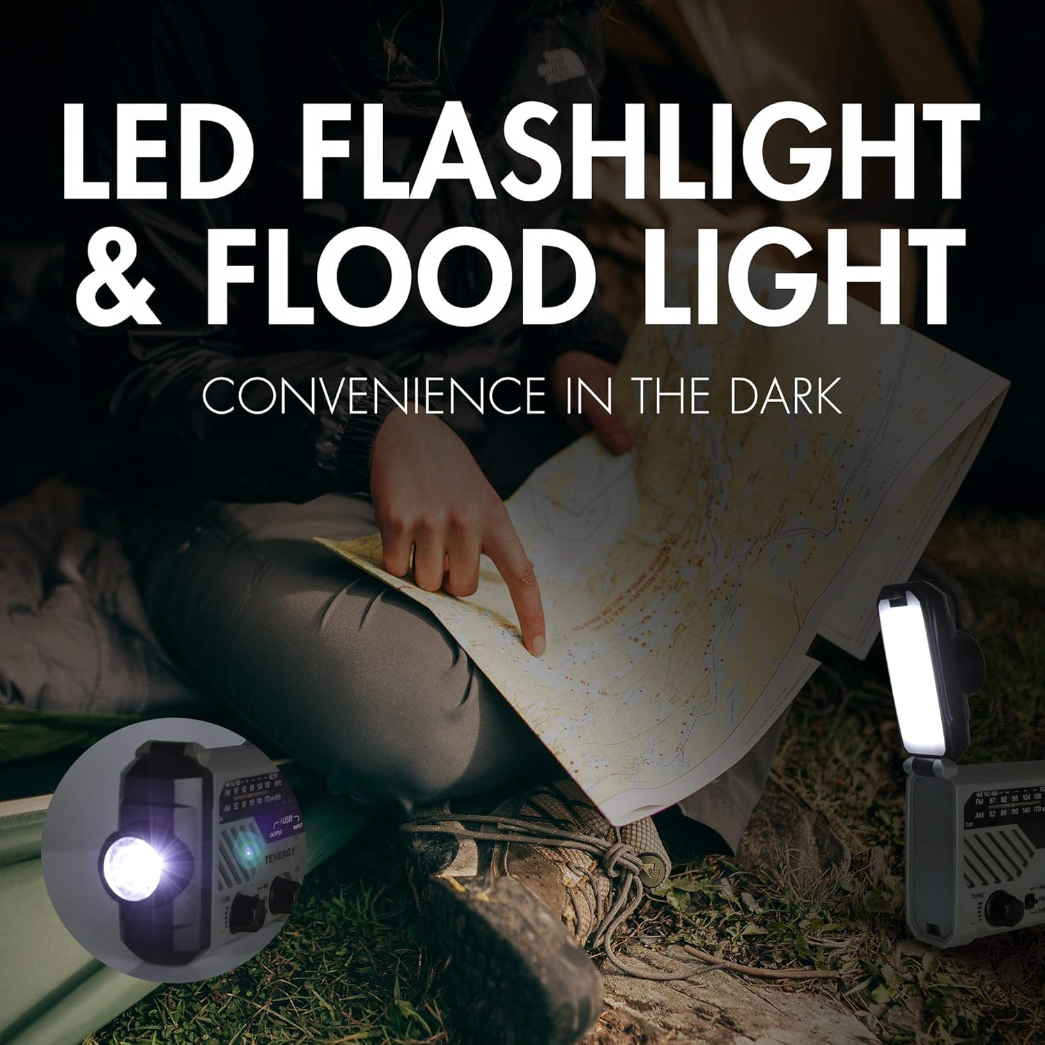 Tenergy Multifunctional Hand Crank Weather Radio with LED Flashlights, SOS Alarm, Cell Phone Charger, AM/FM/NOAA Radio Frequencies, Ideal for Emergencies - Image 7