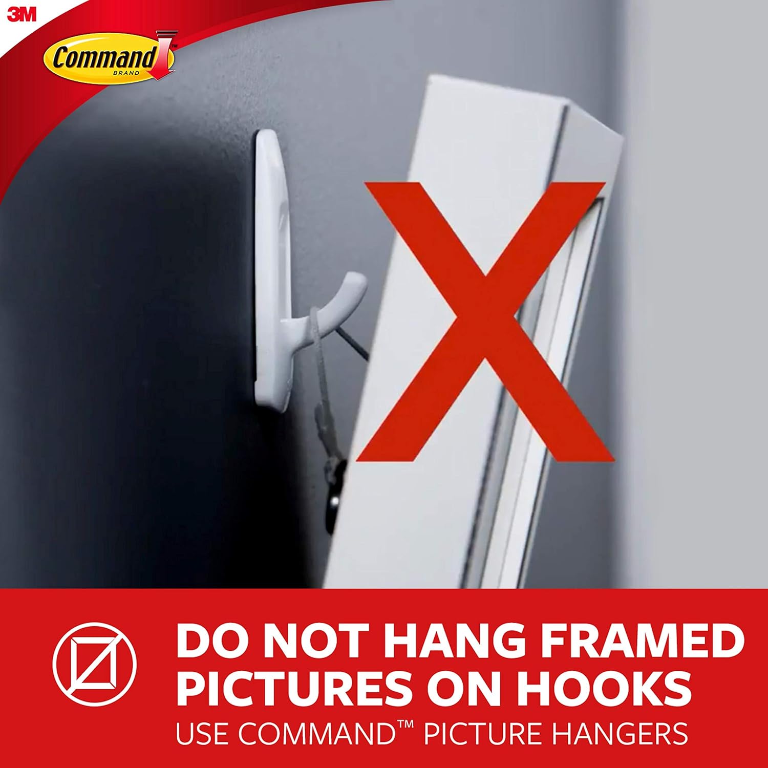Command Curtain Rod Hooks, Large, Brushed Nickel, 2-Hooks, 2-Strips, 2-Pack, Decorate Damage-Free - Image 6