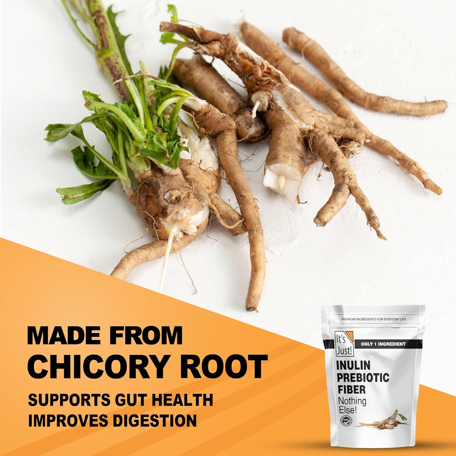 It's Just! - Inulin Prebiotic Fiber, Water Soluble, Chicory Root Powder, Promotes Gut Health, Made in USA, Product of Belgium, Vegan/Keto Friendly - Image 3