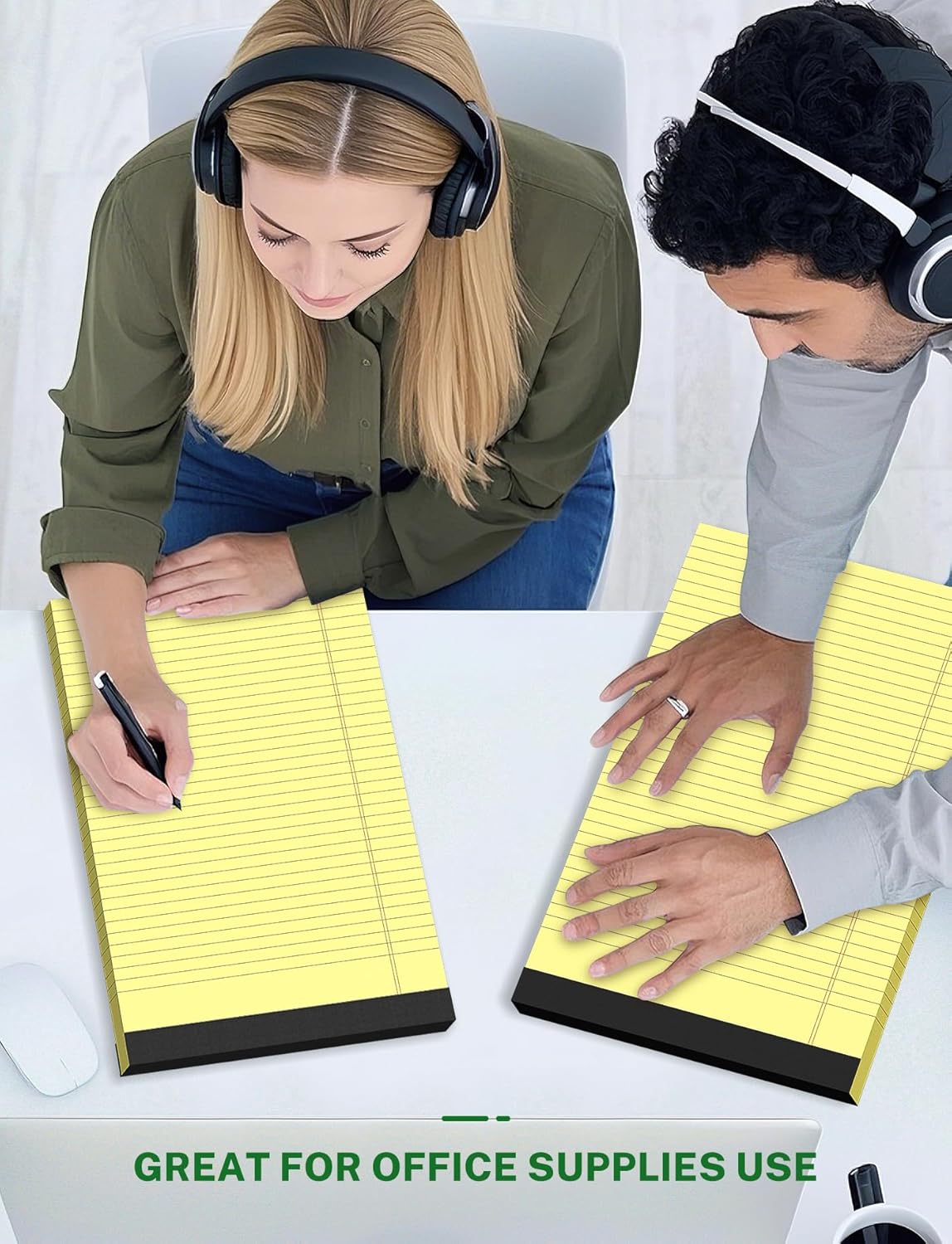 Zaviko Legal Pads 8.5 x 14, Wide Ruled Legal Pads, 12 Pack Yellow Paper 8.5 x 14, 30 Sheets per Notepad, Large Writing Pad for Office Supplies, College, Micro Perforated Lined Writing Pads, 70 GSM - Image 6
