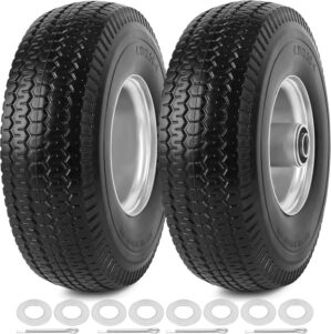 4.10/3.50-4″ Flat Free Tires,...