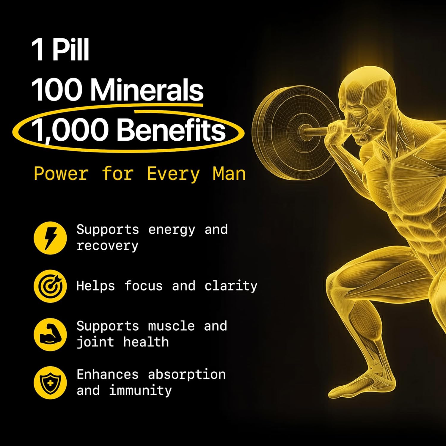 Menerals Mens Multivitamin – Powerful All in One Mineral Supplement for Men – Natural Trace Minerals with Fulvic Acid from Rich American Soil – Supports Daily Energy, Vitality, Focus, and Mens Health - Image 3