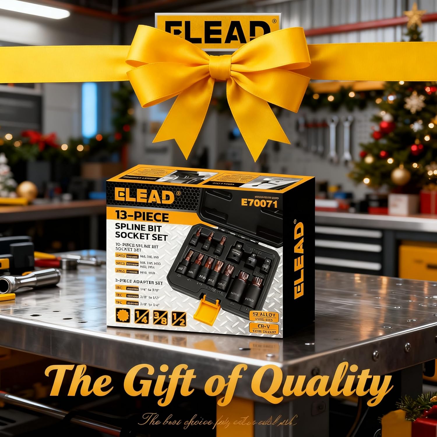 13-Piece XZN Triple Square Spline Bit Impact Socket Set - Premium S2 Steel European Style M4 - M18 with Socket Adapters, 1/4”, 3/8” and 1/2” Drive | Professional Mechanic Garage Tools - Image 9