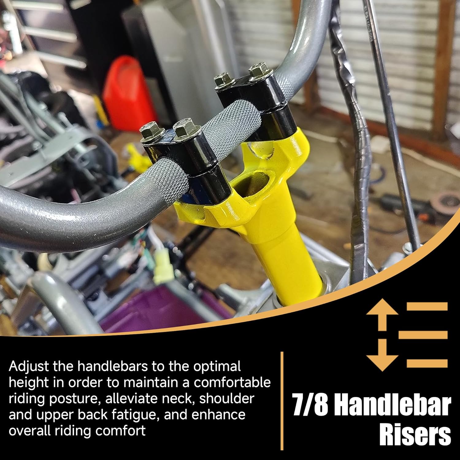 Universal Mini Bike Handlebar Risers 22mm 7/8" Motorcycle Handlebar Risers Compatible with Coleman BT200X RB100 Mega Moto 80 105 Motovox MBX10 MBX11 TaoTao DB100 Pit Dirt Bike Powersports Parts - Image 4