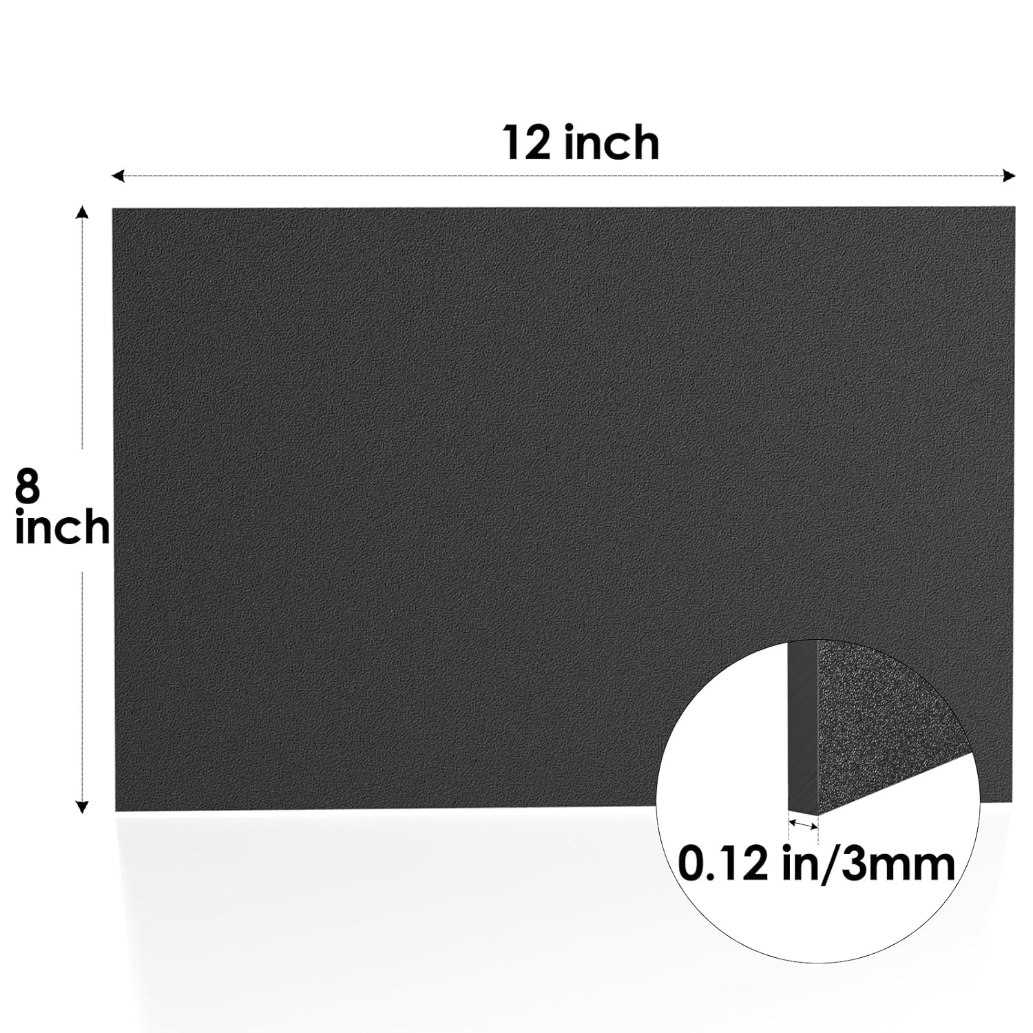 ABS Plastic Sheet 1/8 Inch Thick (3mm) - 12" x 8", Black Waterproof Rigid Thermoplastic Board for Signs, Crafts, DIY Projects (Pack of 1) - Image 8