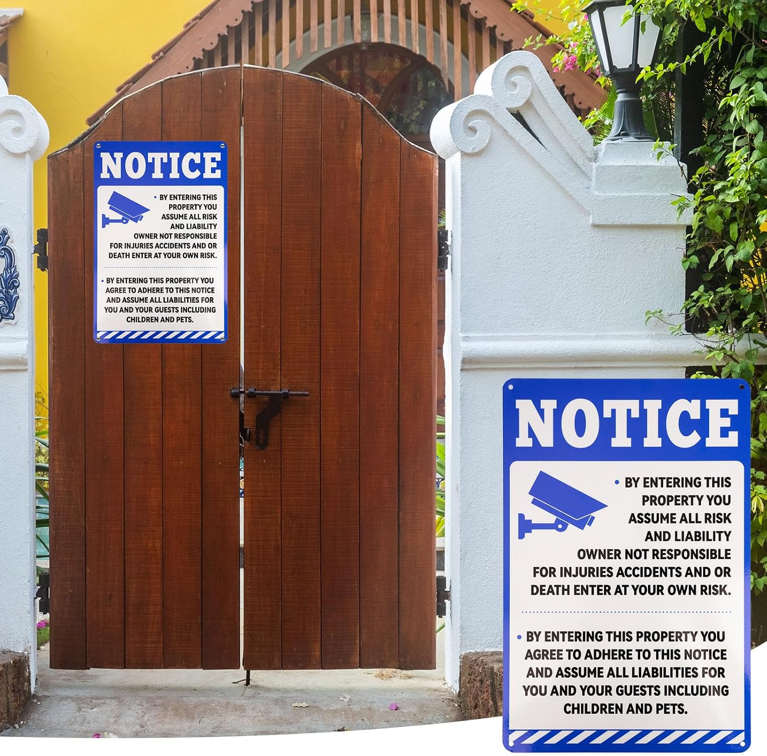 Not Responsible for Accidents or Injuries Sign, 30x20cm/11.8x7.8 Inch Aluminum Warning Sign with Mounting Holes Weatherproof Property Notice for Safety Liability Disclaimer Yard Business - Image 6