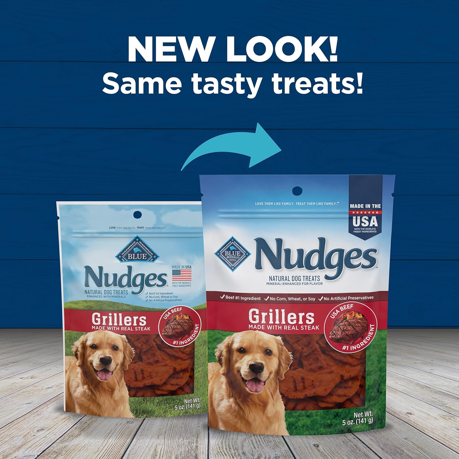 Blue Buffalo Nudges Grillers Natural Dog Treats, Made in the USA with Real Steak, 5-oz Bag - Image 10