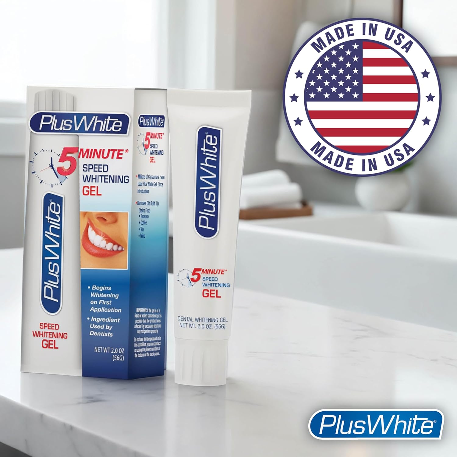 Plus White Speed Whitening Gel - Works in 5 Minutes - Professional Teeth Whitening w/Dentist Approved Ingredient (2 oz) - Image 7