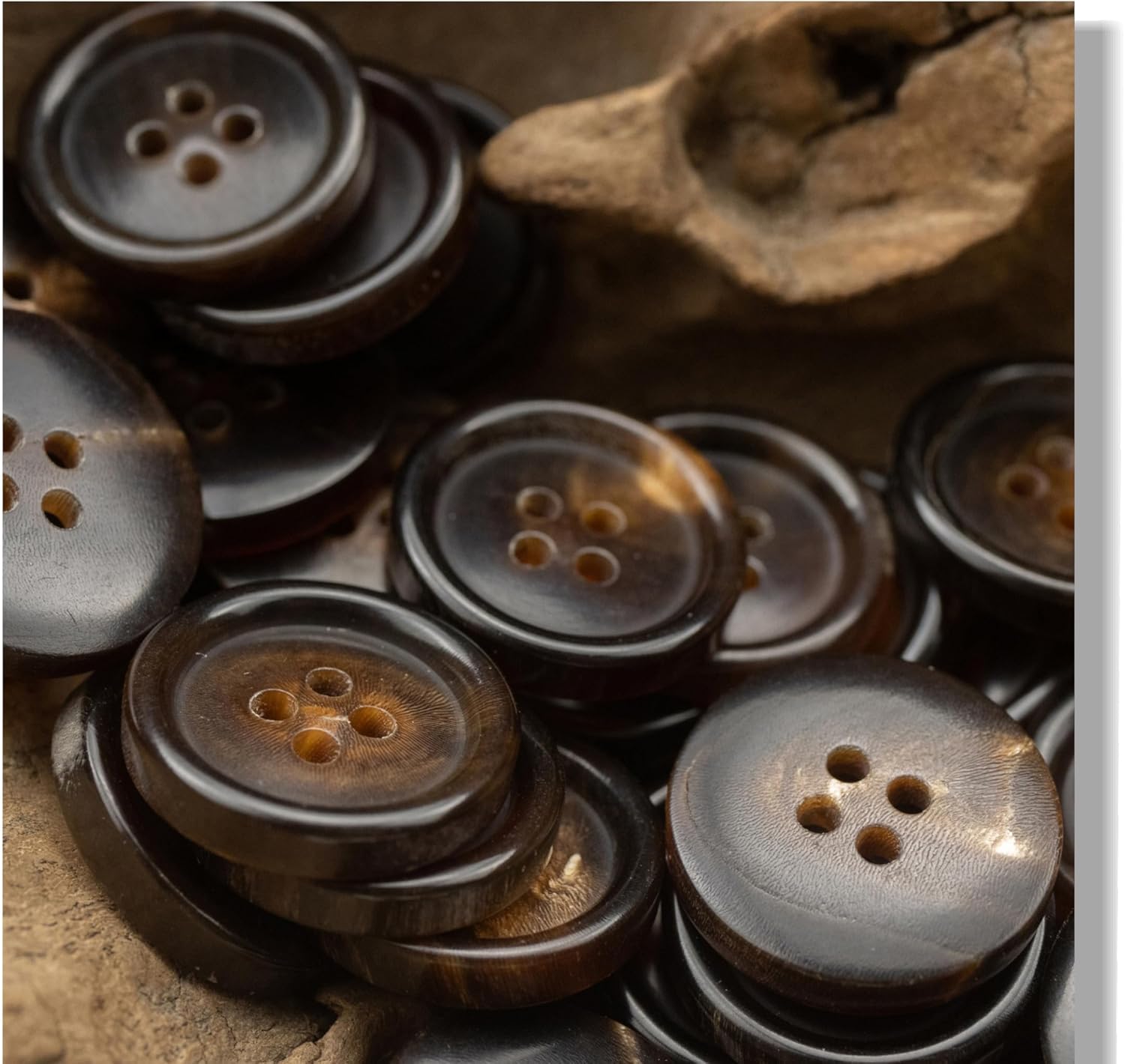14 Pieces Real Horn Buttons Set for Blazer and Suit, 20mm 15mm Genuine Natural Horn Buttons for Men Women's Jacket Coat Uniforms (Brown) - Image 6