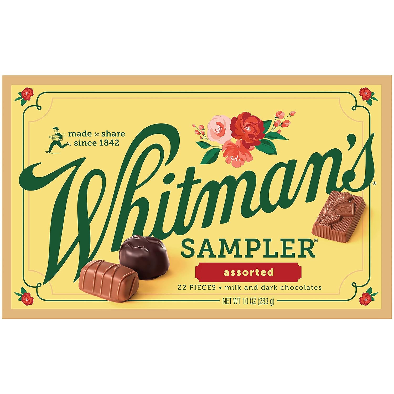 WHITMAN'S SAMPLER Assorted Milk & Dark Chocolate Candy Gift Box Mother's Day, 10 oz.