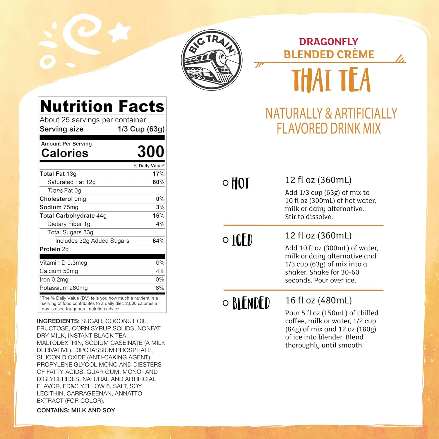 Big Train Dragonfly Thai Tea Blended Crème Beverage Mix, 3.5 Pound (Pack of 1) - Image 2