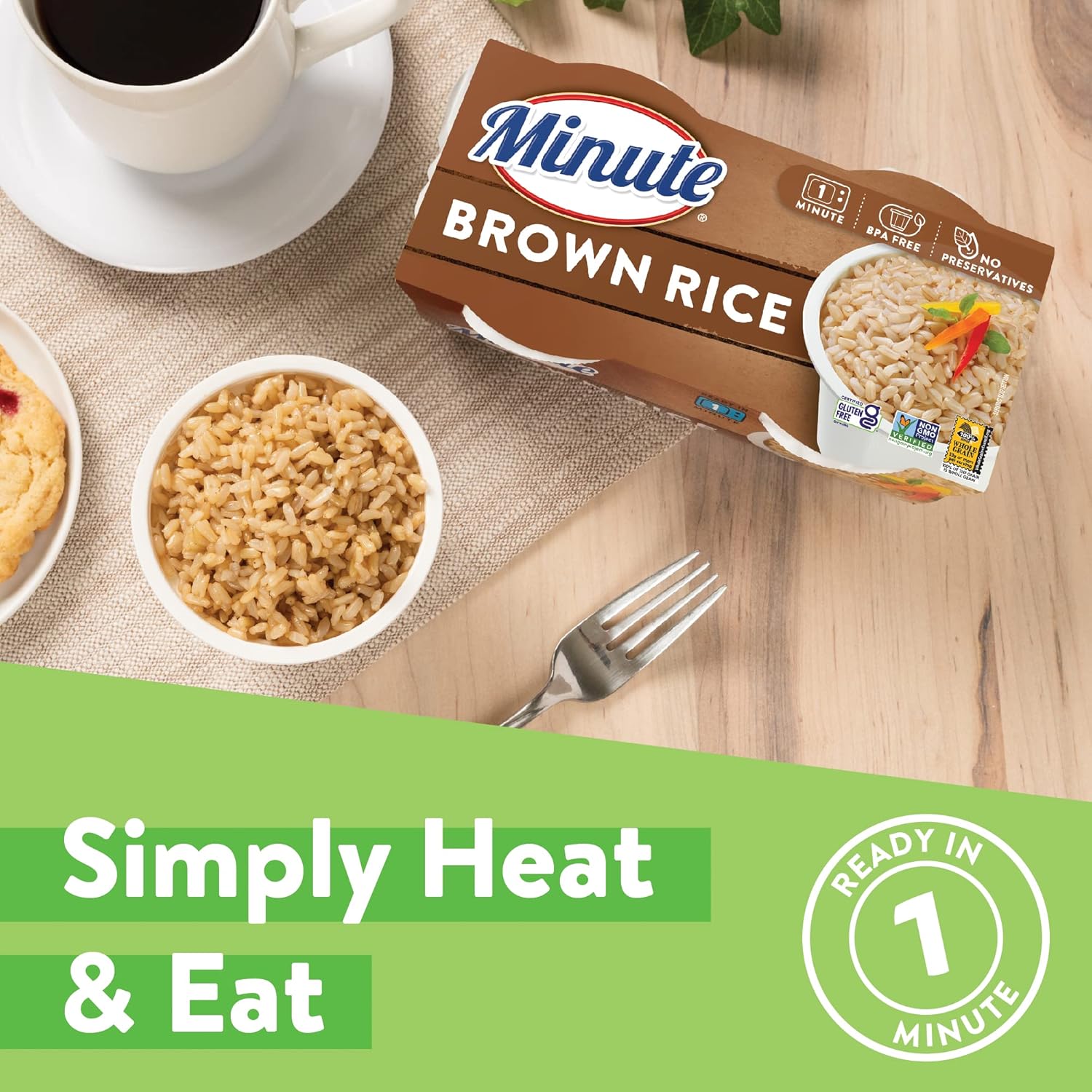 Minute Ready-to-Serve Brown Rice, Microwavable Rice Cups, 8.8-Ounce Cups (Pack of 8) - Image 3