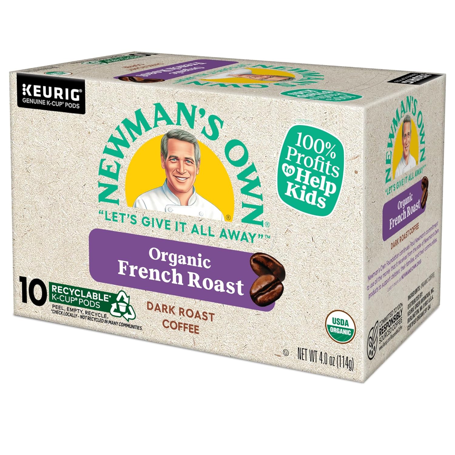 Newman's Own Organic French Roast Coffee, Keurig Single Serve K-Cup Pods, Dark Roast Coffee, 60 Count, (6 Packs of 10) - Image 14