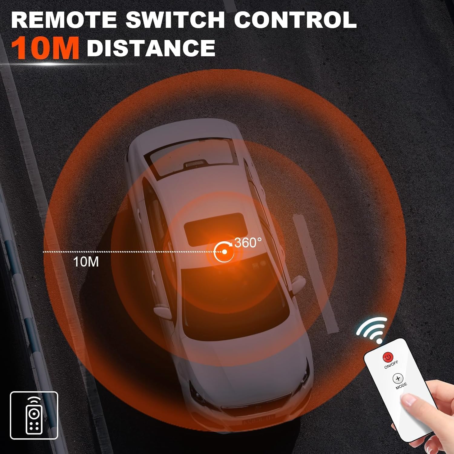 Rechargeable Beacon Lights,Wireless Strobe Light with Remote Control,Amber Magnetic Emergency Flashing Warning Safety Light for Vehicles Snowplow Tow Work Trucks Cars Trailer Outdoor - Image 2