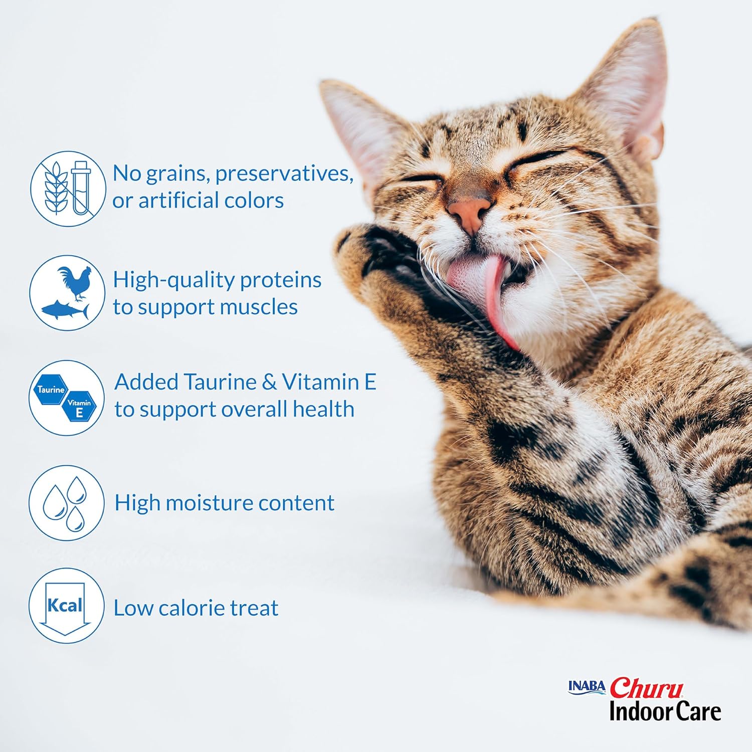 INABA Churu Indoor Care for Hairball Control, Functional Lickable Cat Treat with Taurine & Green Tea Extract, 0.5oz Each, 20 Tubes Total, Tuna & Chicken Variety - Image 6