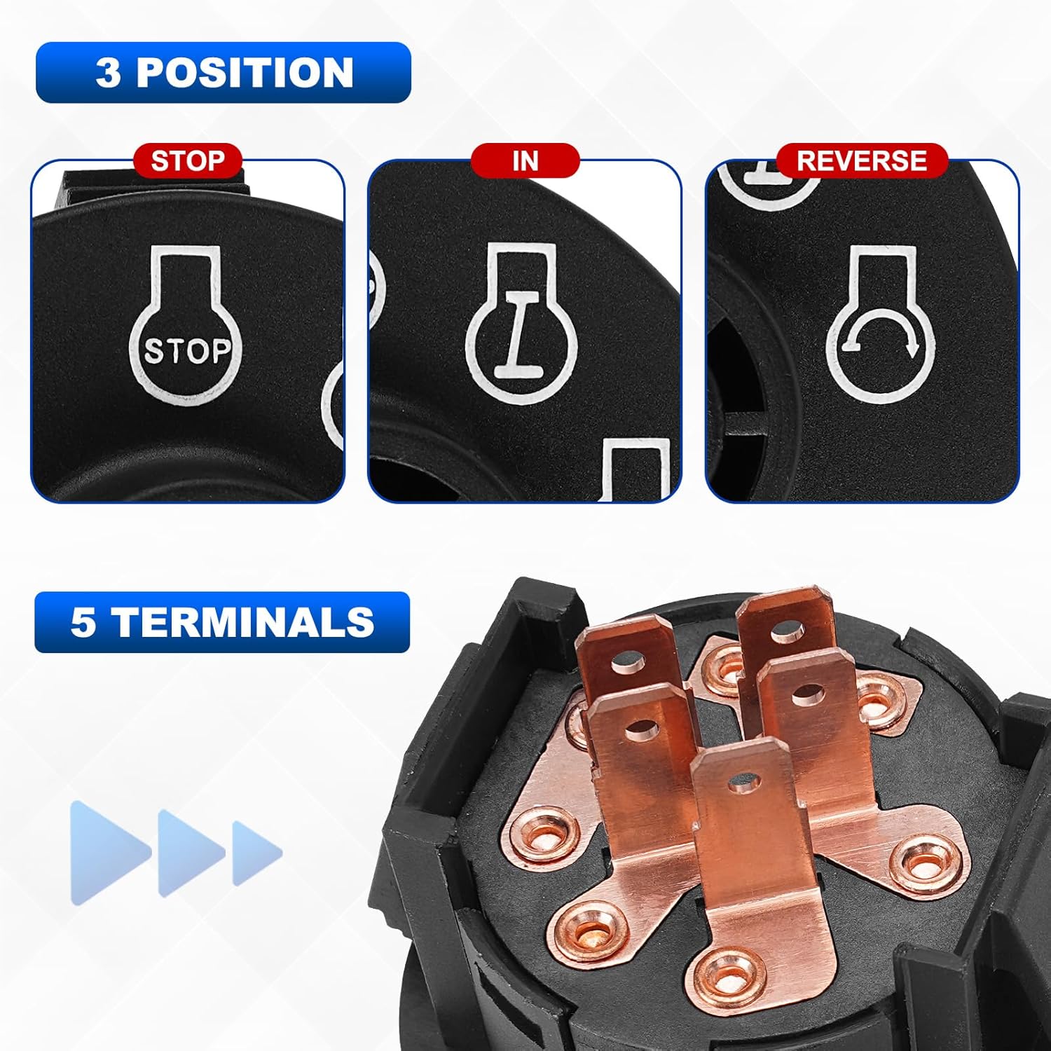 Ignition Starter Switch with 2 Keys Compatible with Exmark Lazer Z Quest Next Lazer Z Toro Most Z Master TimeCutter SS & ZS Series Titan Zero-Turn Mowers Replace#117-2221 137-4100 116-0229 430-120 - Image 3
