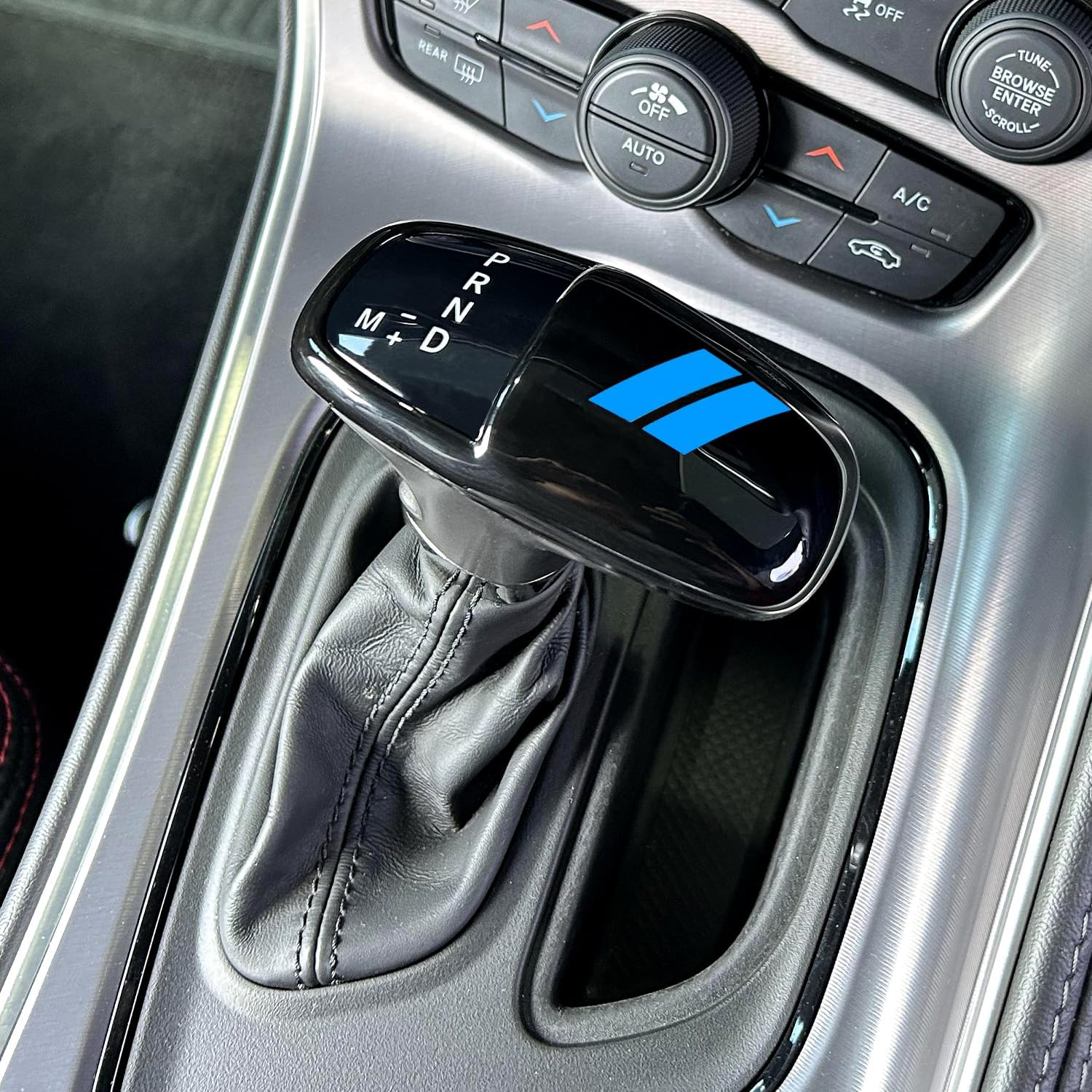 Gear Shift Knob Head Cover for Dodge Charger Accessories 2015-2023 Challenger 2015-2024 Durango 2016-2026 ABS Interior Shell Insert Decoration Protector (Blue Trim) - Image 3