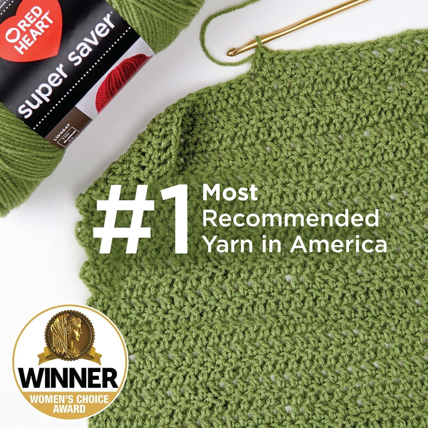 Red Heart Super Saver Hunter Green Yarn - 3 Pack of 198g/7oz - Acrylic - 4 Medium (Worsted) - 364 Yards - Knitting/Crochet - Image 2