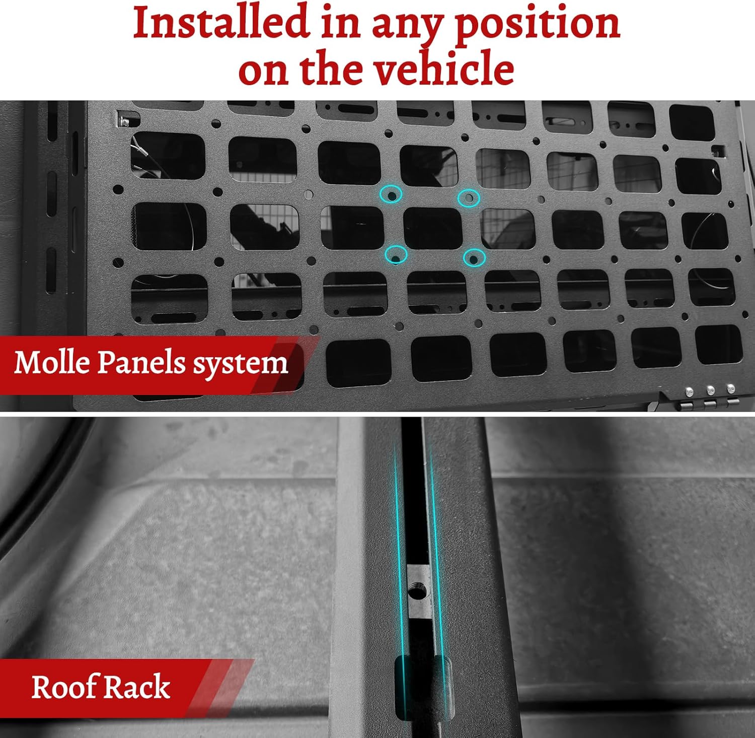 Shovel Holder Rubber Grip Mount Kit with lock Fits 0.79"-1.79" Diameter Tools Handles Quick-Release for Off-road Vehicle Roof Rack Molle Panels SUV Trucks UTV ATV M6 Nut - Image 3