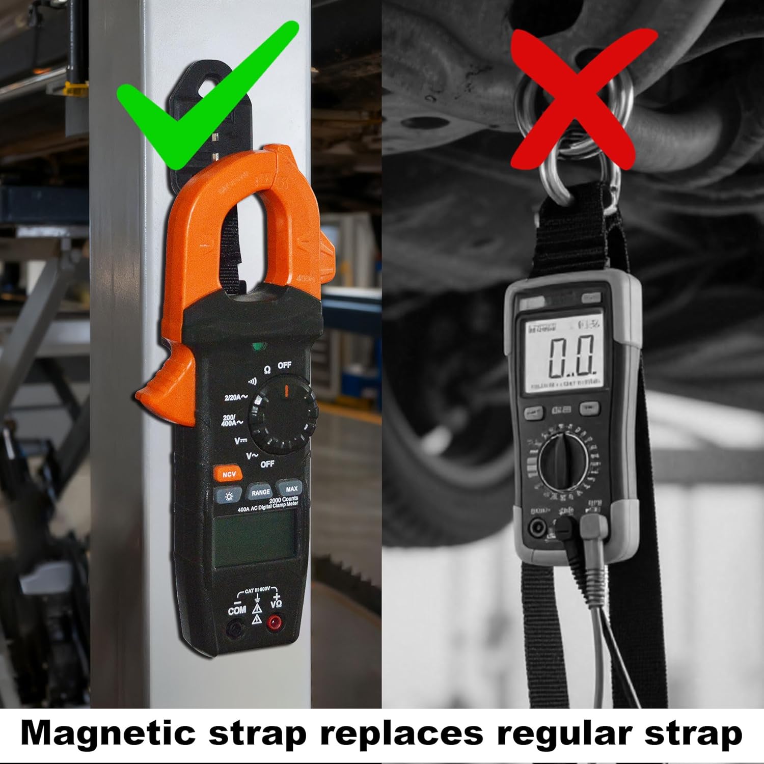 ZIBOO 69417 Rare Earth Magnet Multimeter Hanging Strap Kit Compatible with Klein Tools Meters MM400,MM300, CL600, CL700, CL800, CL900,MM600, MM700,CL390,CL445,MM325,CL450,CL120 - Image 6