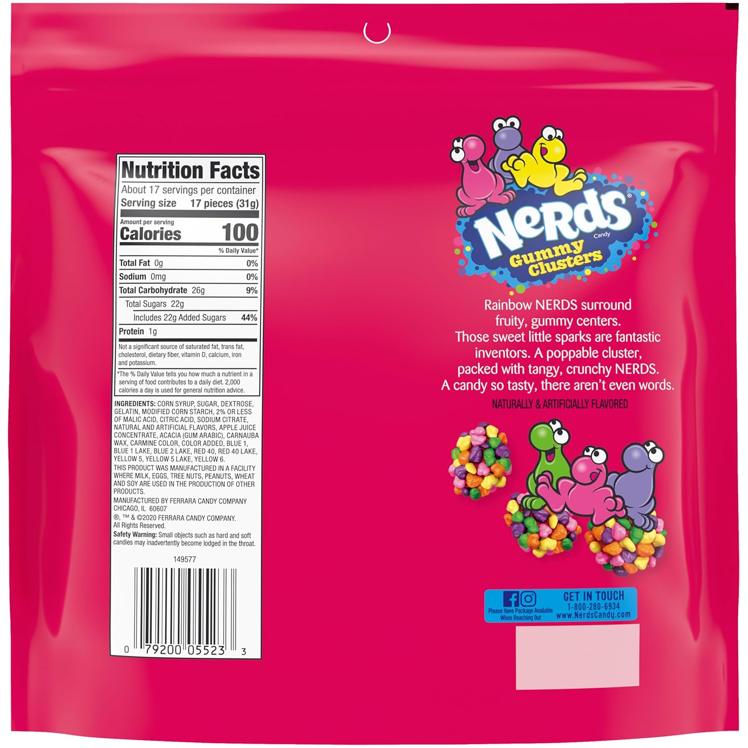 NERDS Gummy Clusters, Candy, Rainbow, Crunchy and Gummy, 18.5 oz - Image 9