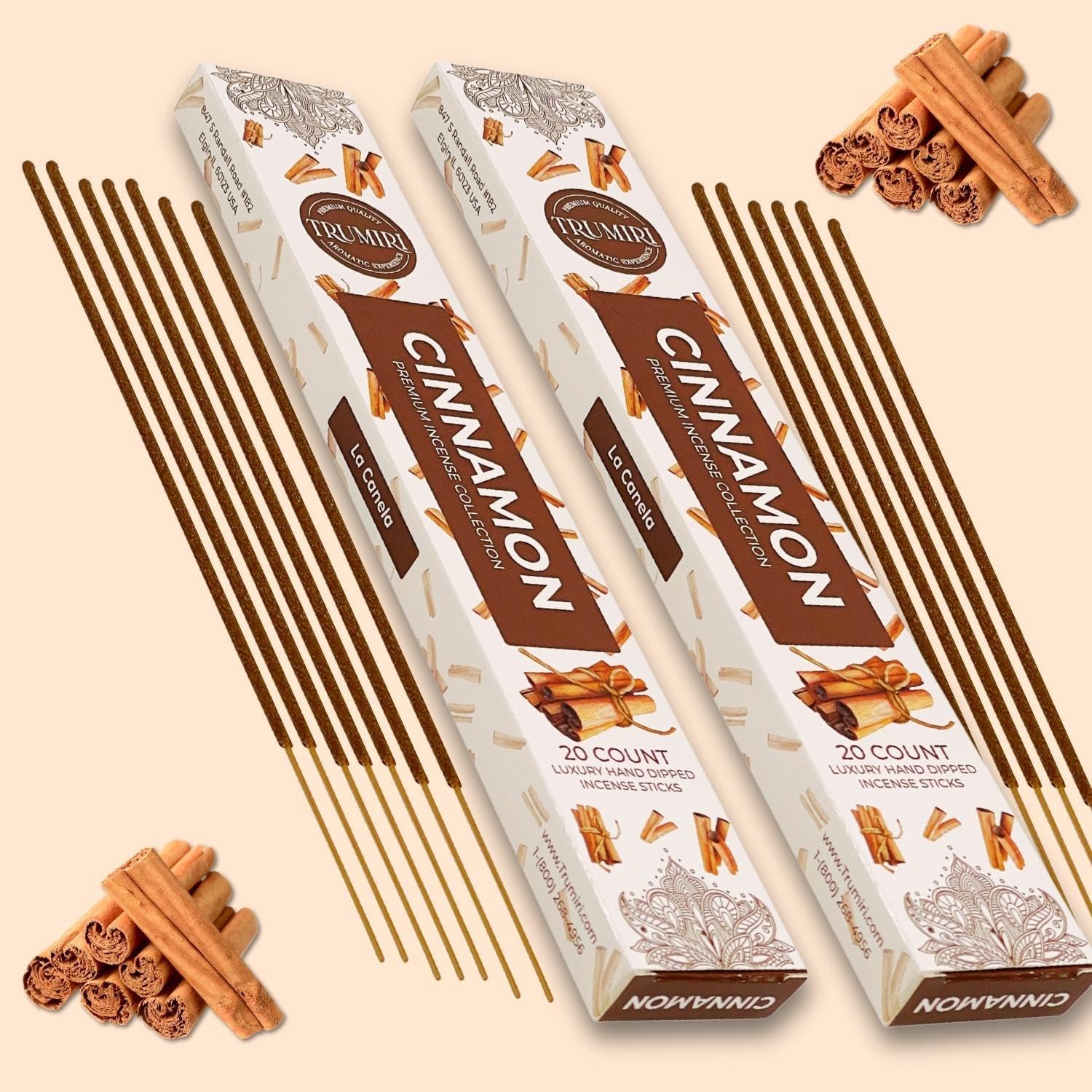 Cinnamon Incense Sticks - Incienso de Canela - Total 40 Insence-Sticks - Dual Pack of 20 Insense - Inciensos - Inscents - Natural Non Toxic Ingredients - Incents - Incence - Inscense - Image 7
