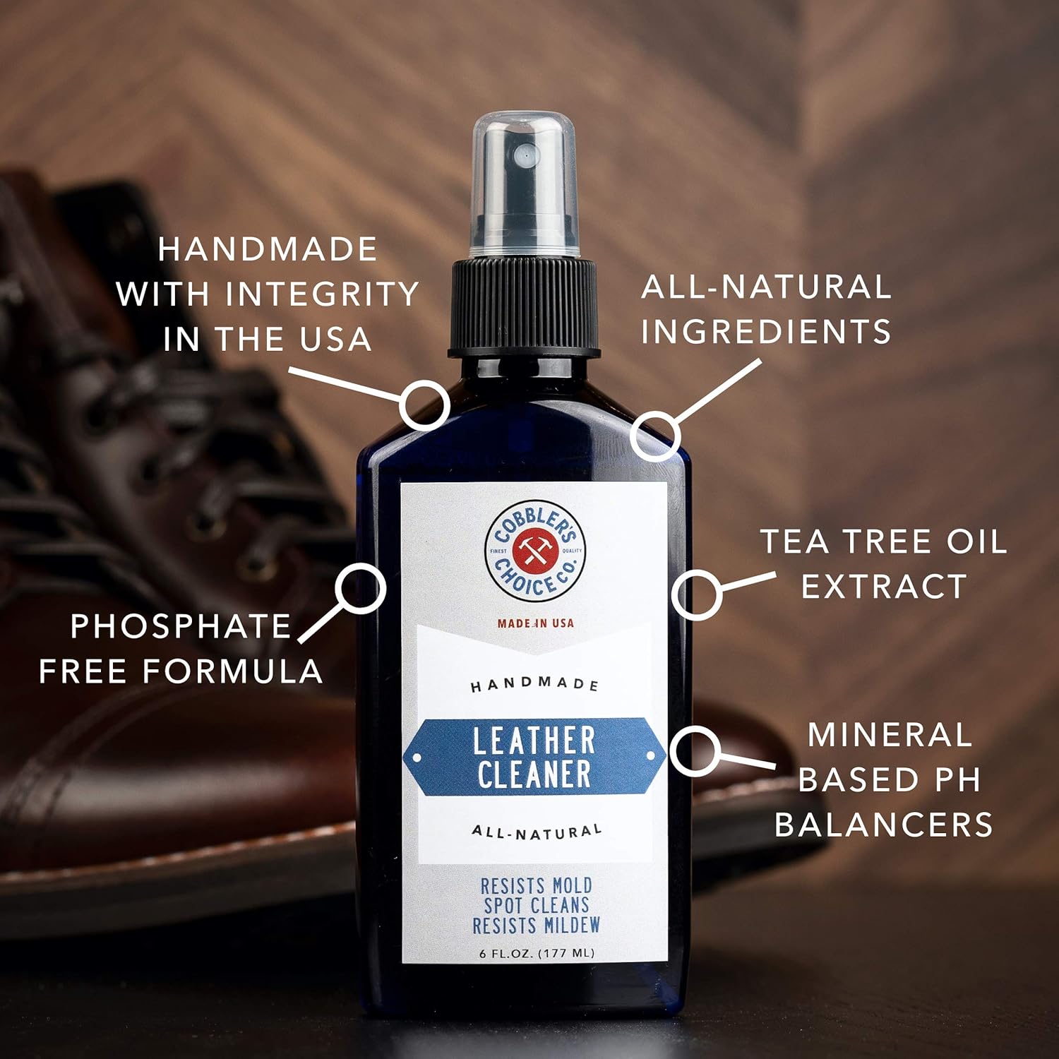 Cobbler's Choice Co. Finest Quality Leather Cleaner 100% Natural - Designed to Fight Fresh Stains, Dirt, & Build-Up - Easy Spray Application - Image 4
