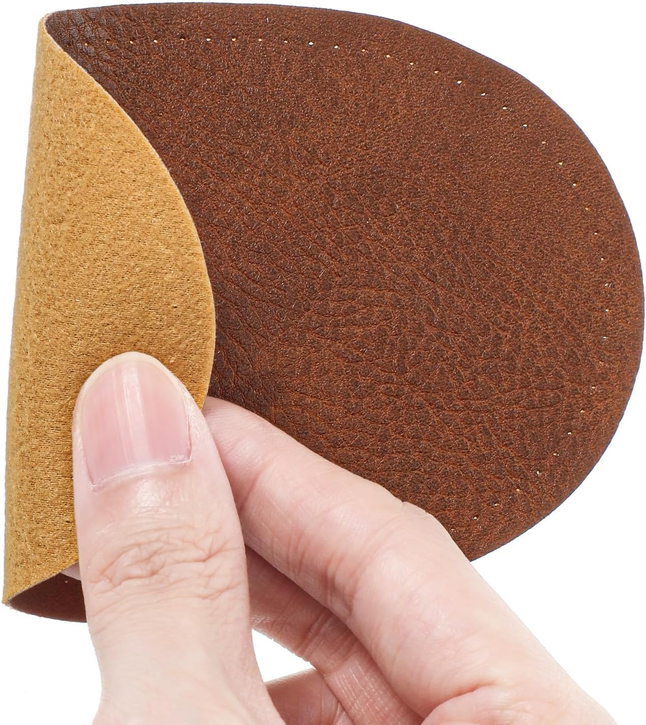 2PCS Elbow Patches for Clothes, 5.43×3.54 Inches Sew-On Fabric Oval PU Leather Elbow Patch, Clothes Fabric Repair Sewing Patches for Sweaters, Jackets, Trousers and Hats(Coffee) - Image 4