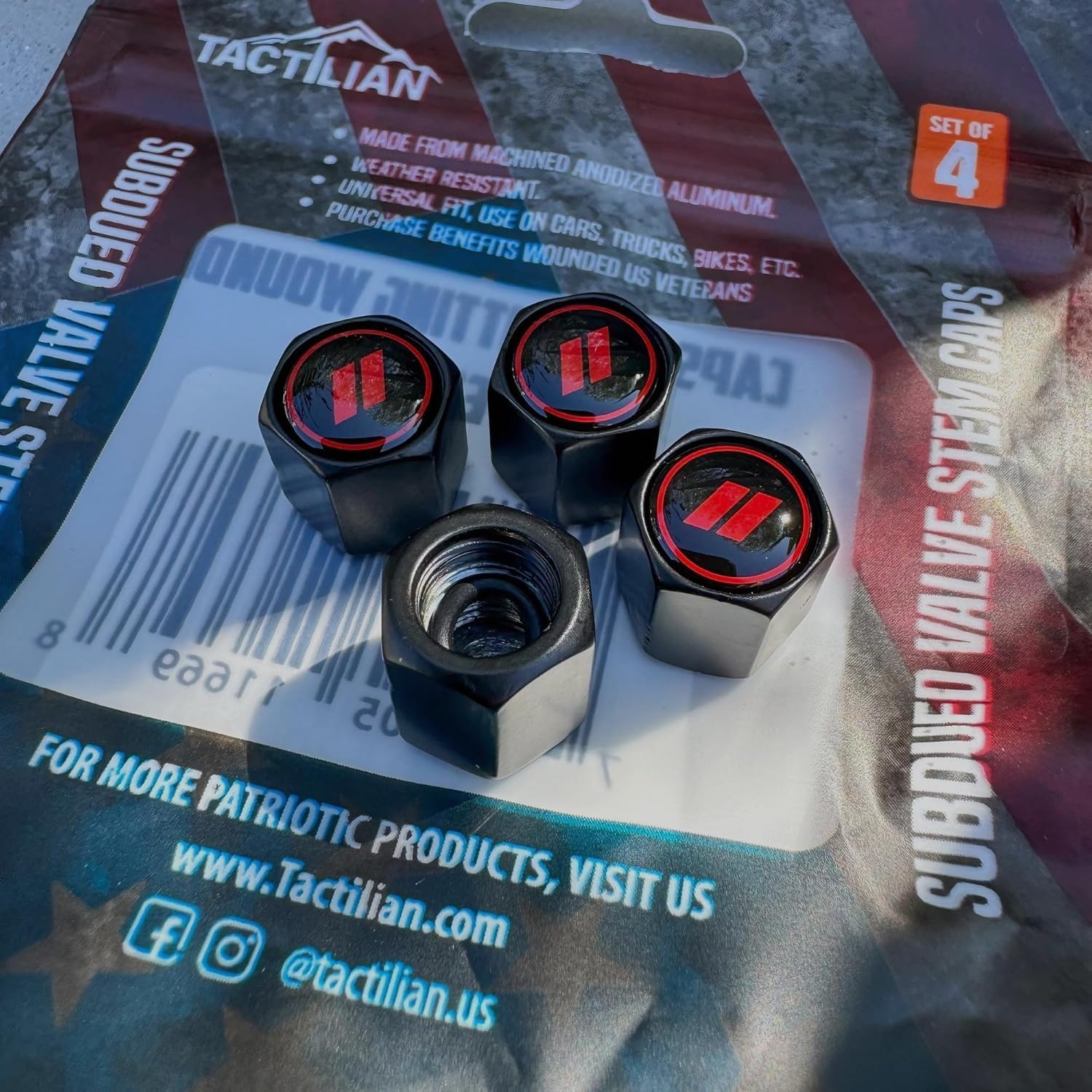 TACTILIAN Red Tire Valve Stem Caps for Dodge Tire Valve 4 Pack | Leakproof Aluminum Tire Valve Caps with Rubber O-Ring Compatible with Dodge Valve Stem Caps for Challenger, Charger, Ram, Durango - Image 5