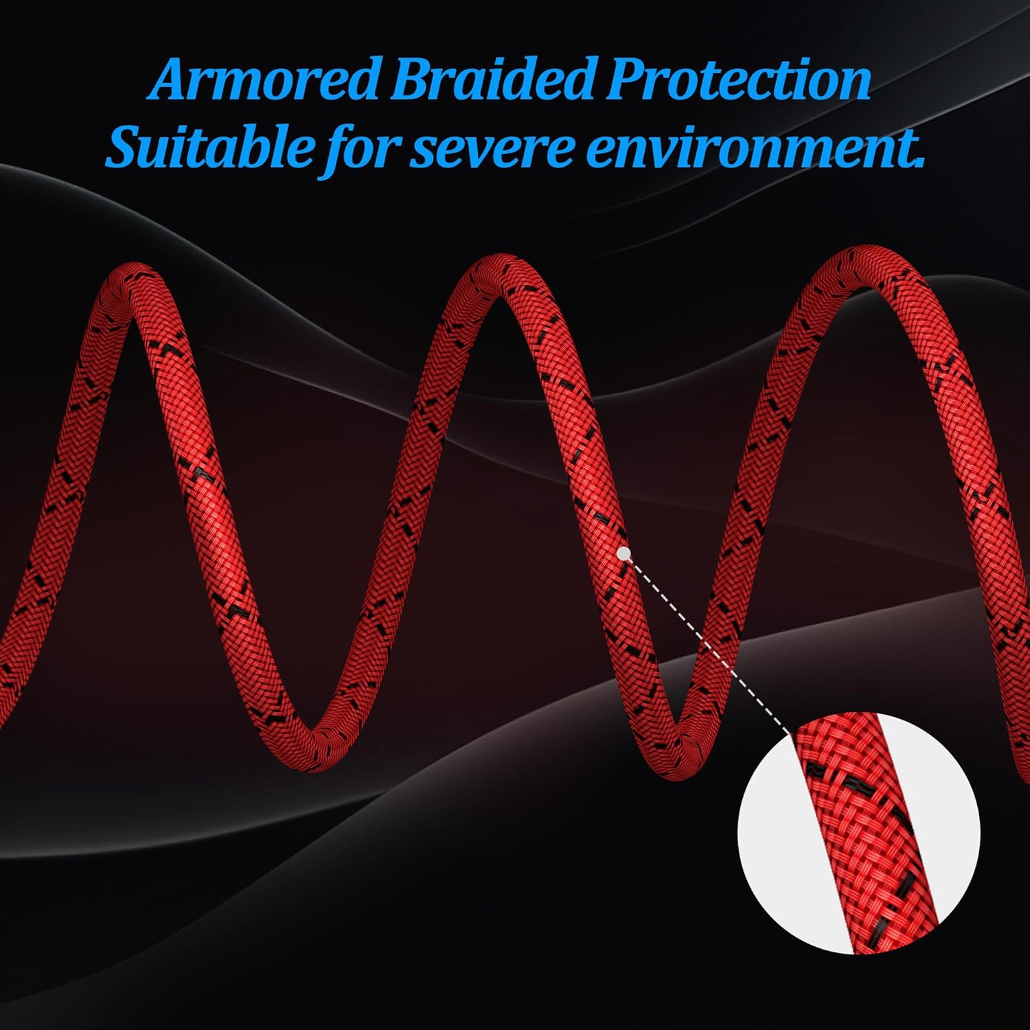 8 Gauge Wire 20 FT, Primary Automotive Power or Ground Wire, Battery Cable, Nylon Braided Jacket, Copper Clad Aluminum, Car Audio Amplifier RV Trailer Electrical Wire, with 10 Heat Shrink Tubing, Red - Image 3