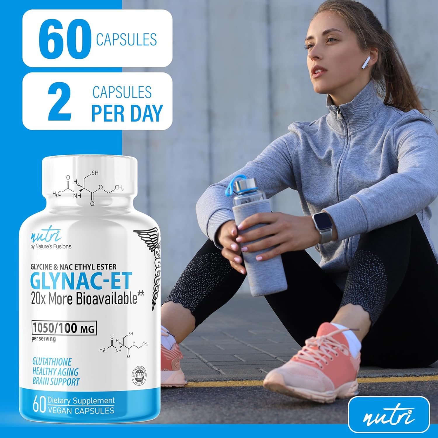 GlyNAC-ET NAC Supplement N-Acetyl Cysteine Ethyl Ester - 20x More Bioavailable - Glycine & N-Acetylcysteine Ethyl Ester Anti Aging Supplement, Boost Glutathione, 60 Capsules - Nutri - 3rd Party Tested - Image 5