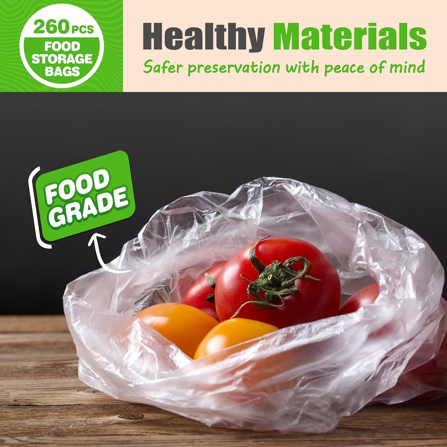 Teivio 260 Count 14" x 18" Plastic Produce Bags on A Roll, Clear Kitchen Disposable Plastic Storage Bags for Bread Fruit Vegetable - Image 5