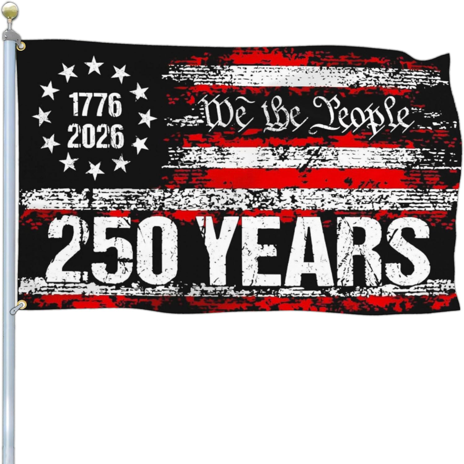 NASIAN 250 Year American Anniversary Flag 250th Anniversary Usa Flag Patriotic 4th of July We The People 1776 Yard Flags For Outside 3x5 Ft House Outdoor Banner Decorations