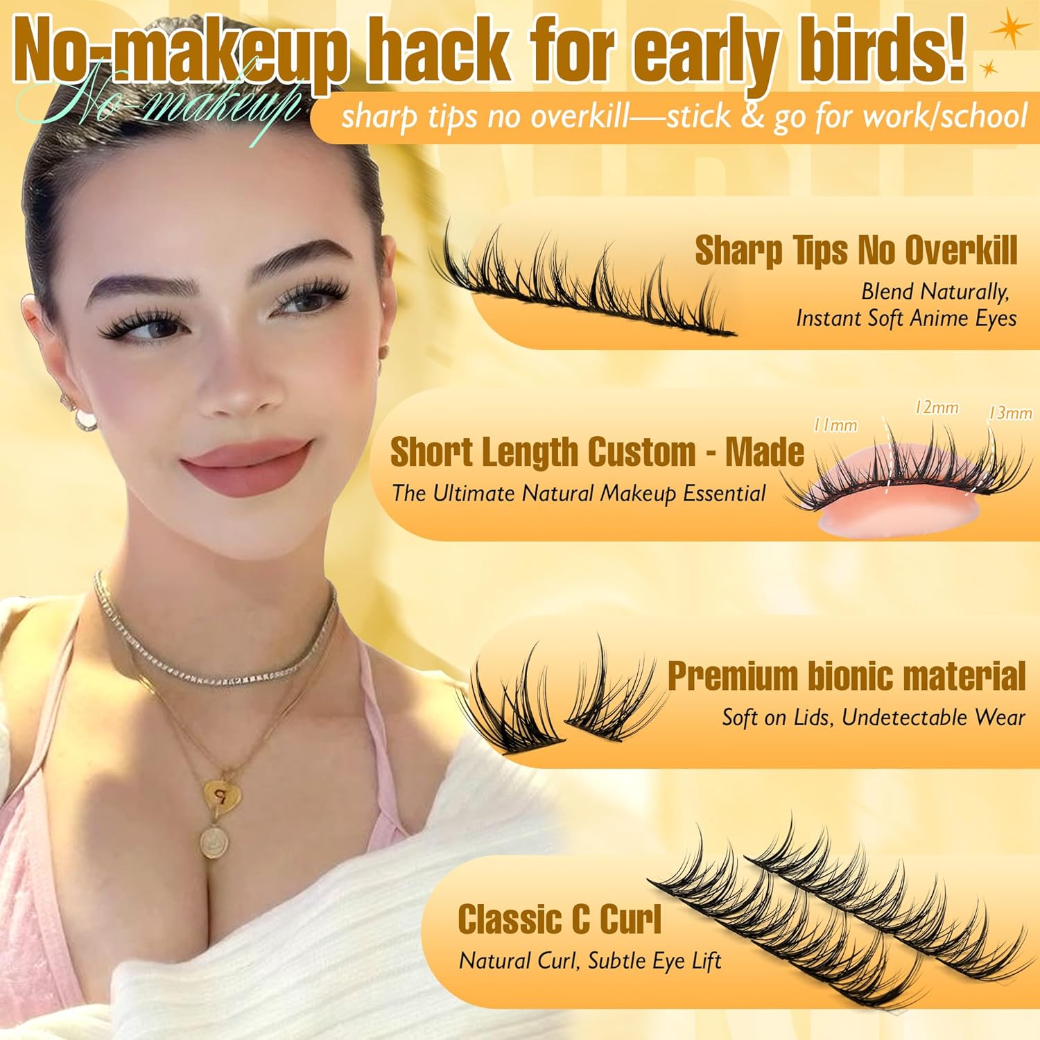 Manga Lash Clusters Kit Natural Eyelash Clusters Kit Wispy Lash Extensions 180pcs Spiky Cluster Eyelash Extensions C Curly 11-13mm Eyelash Extension Kit with Bond, Seal and Tweezers by Ruairie - Image 3