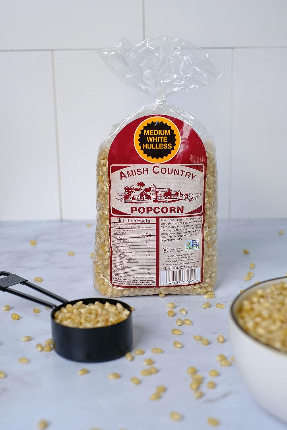 Amish Country Popcorn | 2 Lb Medium White Popcorn | Old Fashioned, Non-GMO and Gluten Free (2lb Bags) - Image 2
