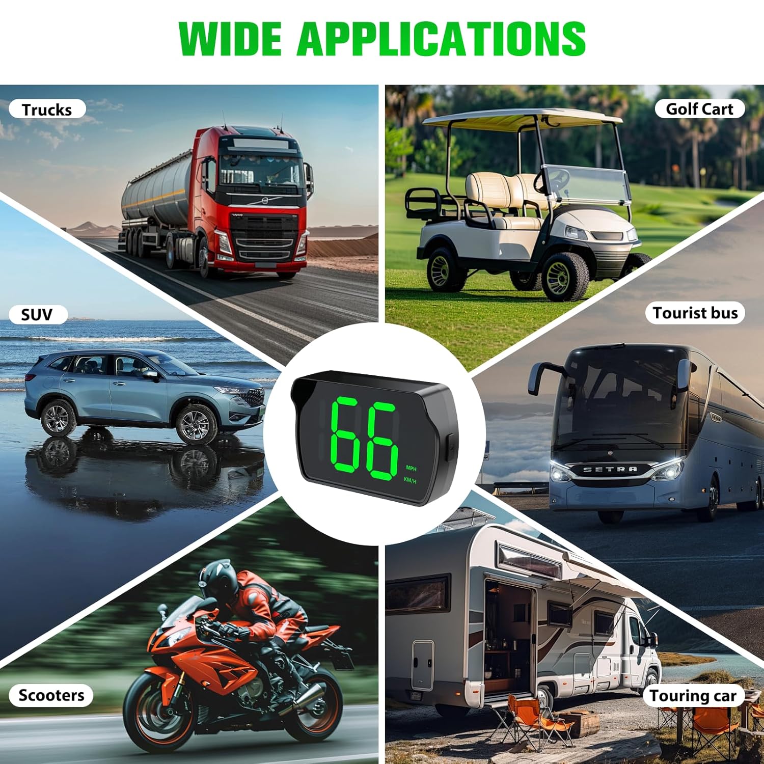 GPS Digital Speedometer for Car MPH, Universal HUD Speed Meter with LED Large Font with USB Cable, Plug and Play for Truck Motor SUV Golf Cart All Vehicles (Contain Car Charger Adapter) - Image 3