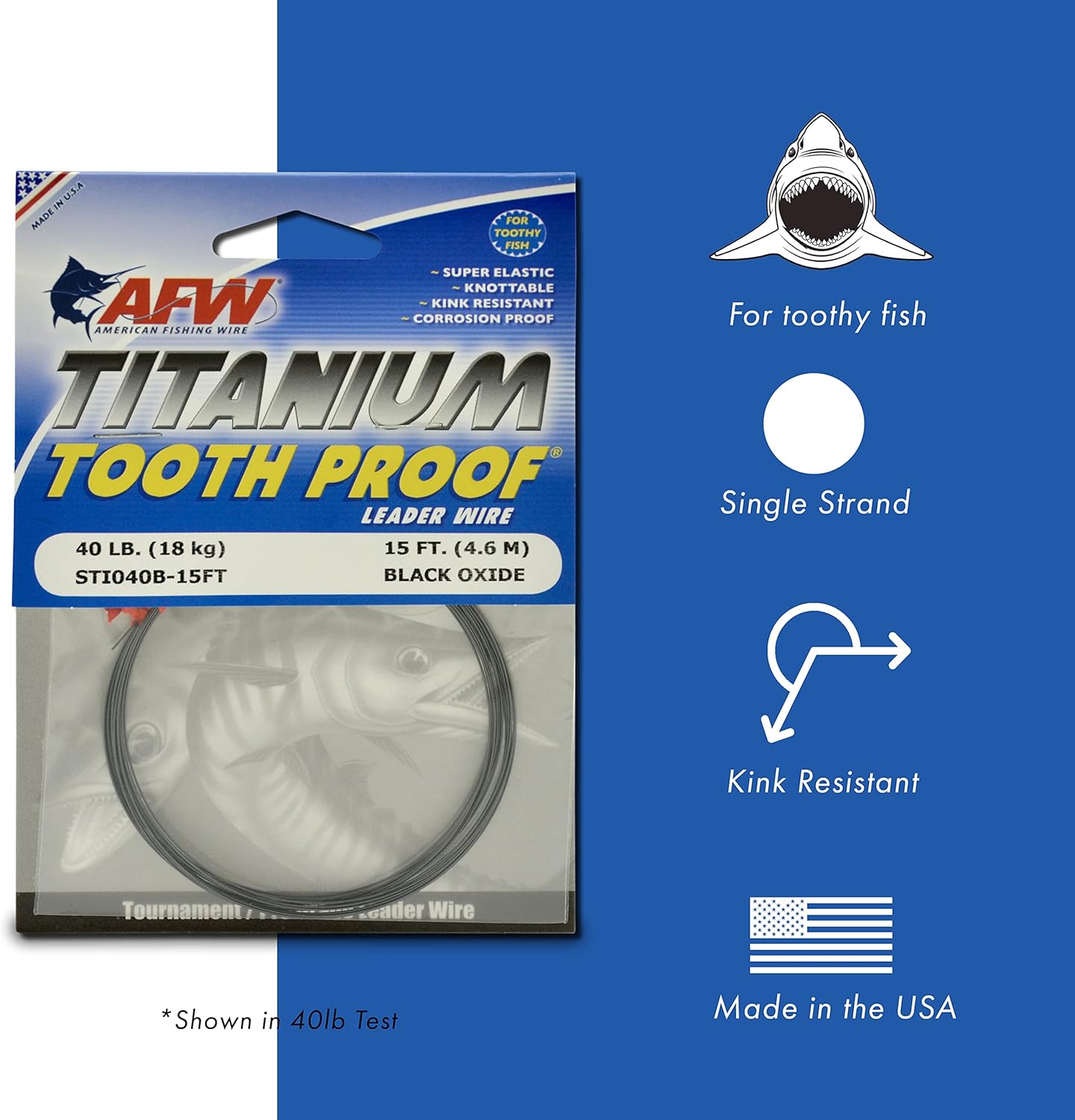 American Fishing Titanium Tooth Proof Single Strand Leader Wire - Image 2