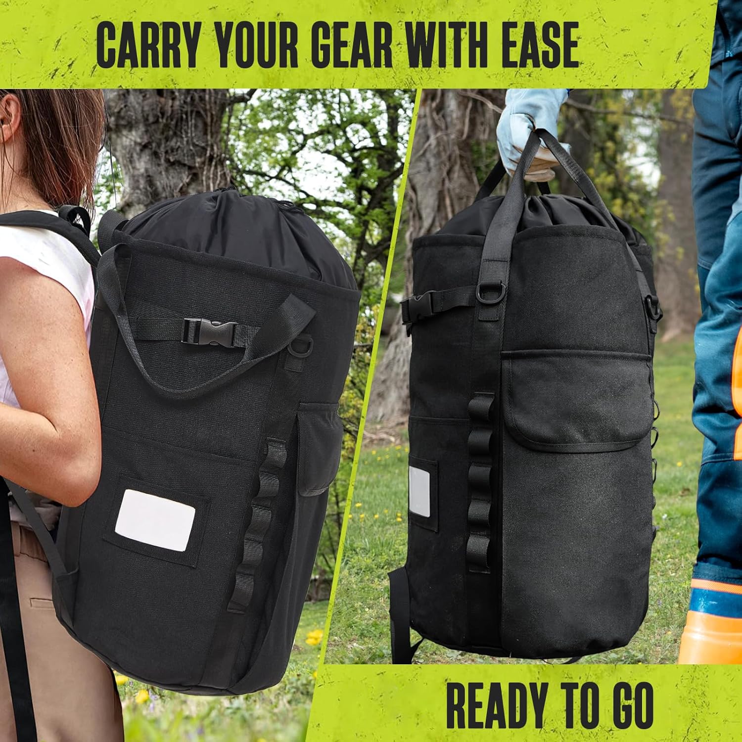 Arborist Rope Bag, 35L Tree Climbing Rope Bag, Arborist Equipment Bucket Backpack, Arborist Gear Carrier Bag with Side Pockets, Tough Rock Climbing Backpack, Rock and Tree Climbing Gear - Image 7
