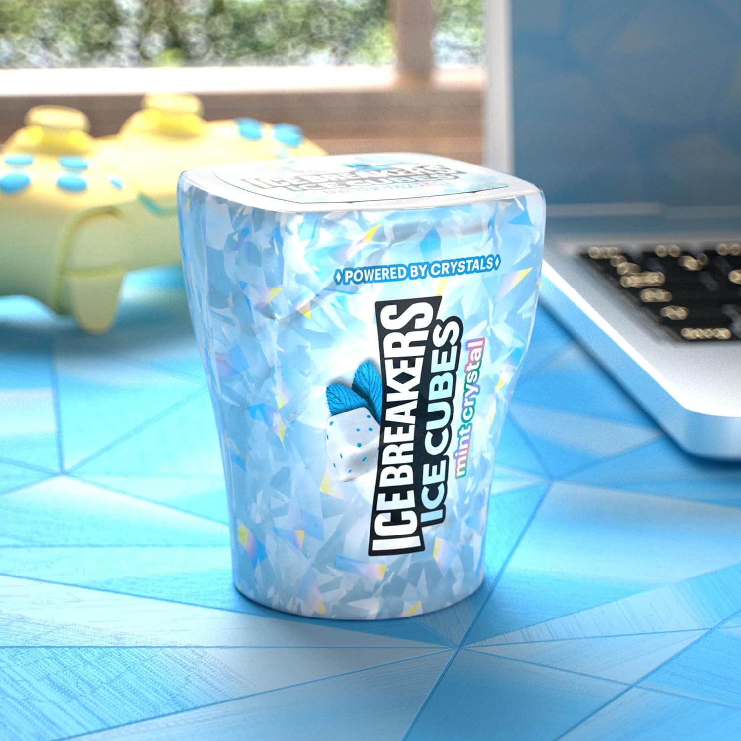 ICE BREAKERS Ice Cubes Mint Crystal Sugar Free Chewing Gum Bottles, 3.24 oz (6 Count, 40 Pieces) - Image 5